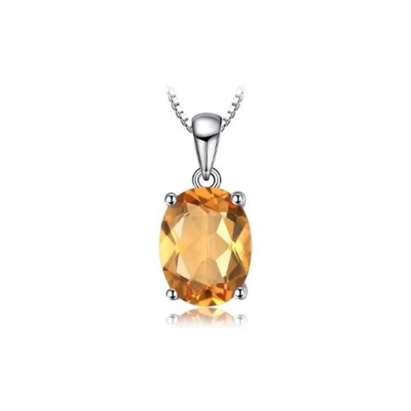 💛 1.77ct Citrine Pendant - 925 Sterling Silver - Picture 5 of 7